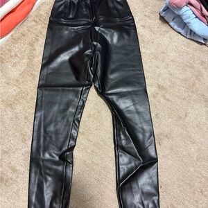 Black Faux Leather Skinny Pants